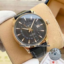 Nouveau Multifort M038.429.36.061.00 montre automatique pour hommes boîtier en or rose cadran noir bracelet en cuir noir montres de sport pour hommes