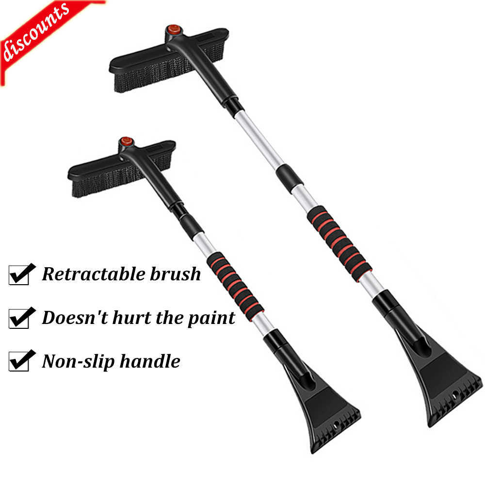 New Multifunction Snow Removal Brush Ice Scraper Car Cleaning Brush Extendable Auto Windshield Snow Shovel Winter Ice Removal Tools