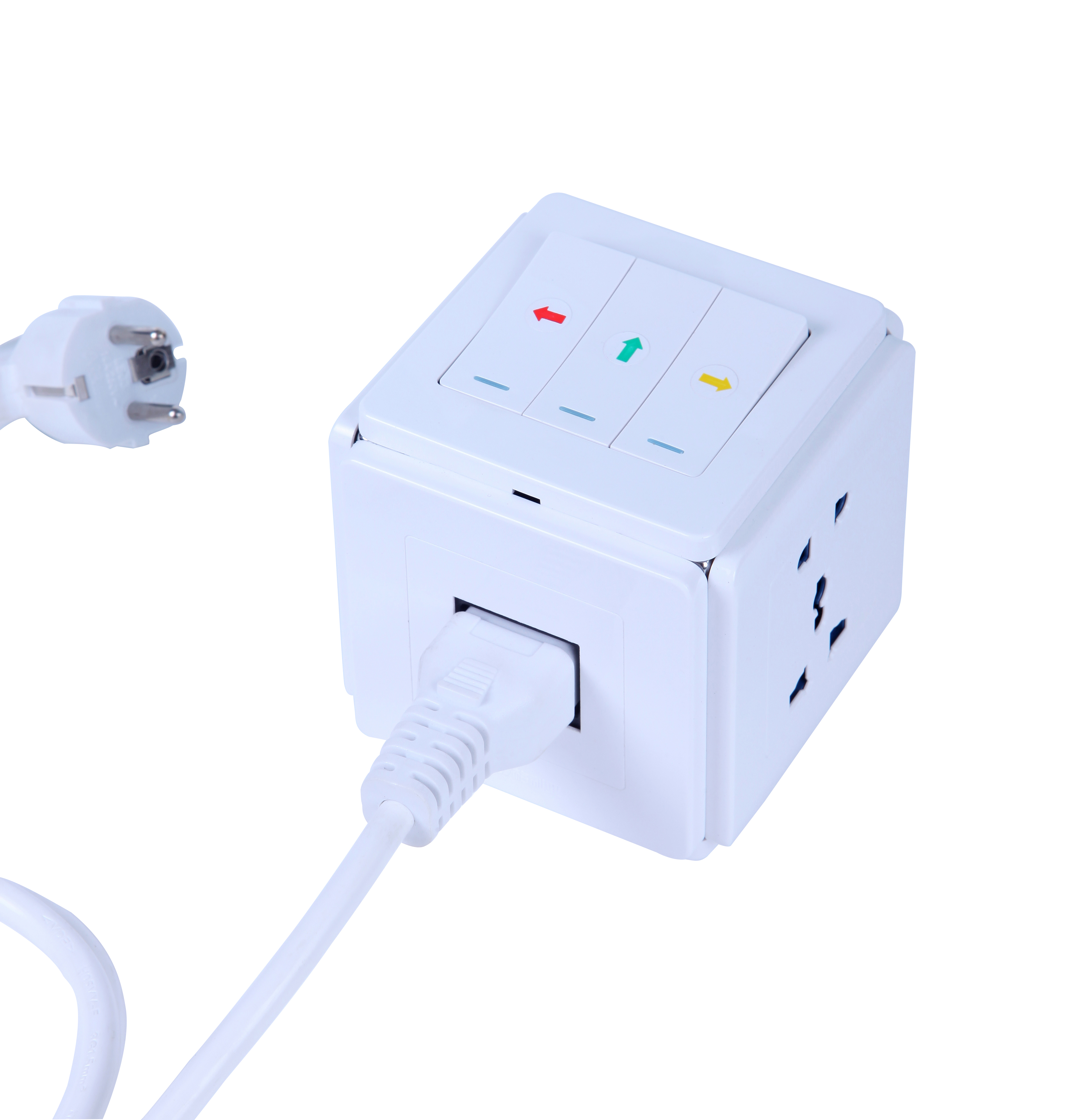 New Multifunctional Adapter Smart Power Plug Cube Socket for Office Energy Saving with Common 1.5m Power Cord