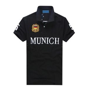 Nuevos Polos MUNICH City Edition de manga corta de alta calidad 100% algodón, tecnología de bordado para hombres, camiseta informal de moda S-5XL