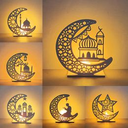 Nueva decoración musulmana de Ramadán Kareem 2024 Vela Luces LED Eid Mubarak para el hogar Eid Al-Fitr Aid Moubarak Decoración Suministros para fiestas Regalos al por mayor