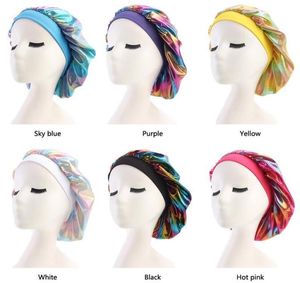 Nouvelles femmes musulmanes larges stretch satin satin respirant bandana nocturne endormi turban headwrap Bonnet chimo cap coiffes accessori631135