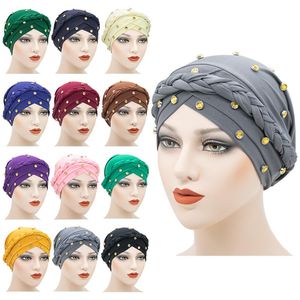 Accesorios para el cabello Musulmán Wrap Turbante Hijab Luxury Scrunchie Stuff Diademas para mujeres Bandana Designer Cute Diamond Headband