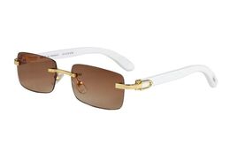 Nieuwe muti-color luxe unisex zonnebril UV400 gradiënt kleur rimless rechthoekige euro-AM hot c86435 merkkwaliteit glazen bril full-set case