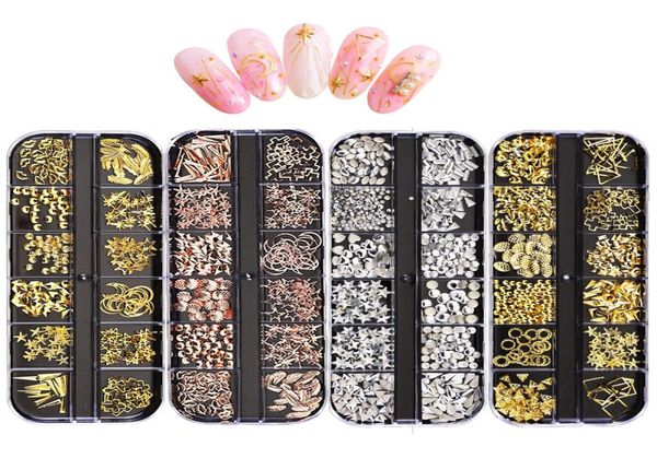 Nouvelles décorations d'art nail art 3D Crystal AB RHINESTONE STONES NOILES CHARM DIY GOLD Silver Rose Gold Rivet Nails Bijoux Accessoires1483738