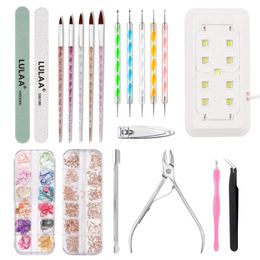 Nieuwe nagelverbetering Set Armor Oil Gel Baking Lamp Nail Enhancement Pen Nail Enhancement Diamond Decoratie Combinatie Set NOVI