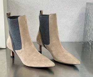 Nuevas botas nude hechas de tela de terciopelo con la misma altura de 6 cm Botas Martin 35-43