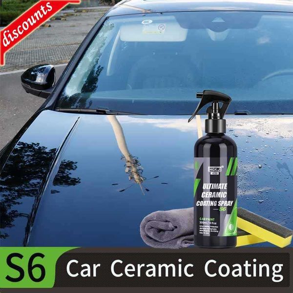 Nouveau revêtement de voiture en céramique nano soins de peinture en aérosol HGKJ S6 cire hydrophobe anti-rayures haute Protection 3 en 1 revêtement de voiture détaillant