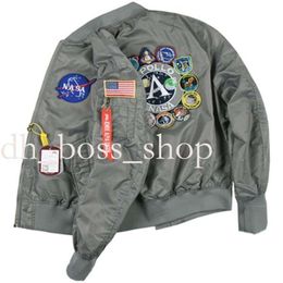 Nouvelle NASA Designer Hommes et Femmes Veste Vol Pilote Styliste Vestes Bomber Veste Coupe-Vent Broderie Baseball Section Militaire Veste Haute Qualité Mode 661