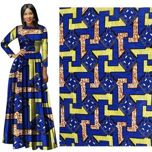 Nouveau style national 100% coton bleu imprimé tissu uni géométrique tissu imprimé en gros 116 cm de large mode tissu africain