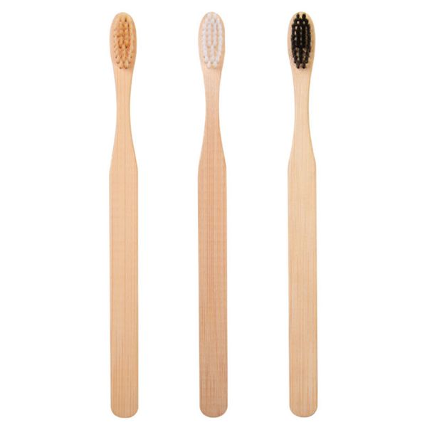 Cepillos de dientes desechables de bambú puro Natural, cepillos de dientes portátiles de pelo suave, respetuosos con el medio ambiente, herramientas de cuidado de limpieza bucal