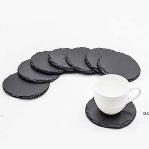 Nuevo Natural Slate Coaster Decoración de mesa Whisky Temático Copa de vino Posavasos Aislamiento Té Mat EWB7590