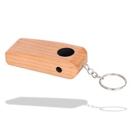 Nouveaux tuyaux en bois naturel Porte-clés portables Anneau Filtre à tabac aux herbes sèches Mini pipes à fumer Tige droite Porte-cigarette innovant Tube en bois de poche