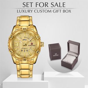 Nueva marca NAVIFORCE, relojes de moda para hombre, reloj de cuarzo resistente al agua para hombre, reloj masculino con caja para reloj Masculi243j