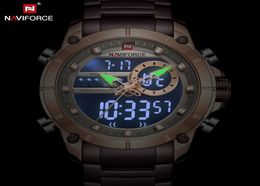 New Naviforce Men Watch Top Luxury Brand Full Steel Water Watches Mens Military Sports Wutpats Relogio Masculin6157455