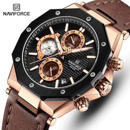 Nieuwe NAVIFORCE horloges top luxe merk sport herenhorloge leer waterdicht zakelijk mode chronograaf polshorloge automatische datum