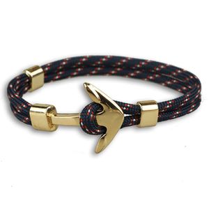 Nouvelle marine à la mode d'ancre à la mode pour hommes Bracelet Polyester Corde artisanat