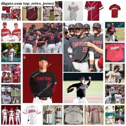 La nouvelle NCAA porte un maillot de baseball personnalisé Stanford Cardinal 41 Matt Swartz 45 Max Meier 46 Jaden Bruno 49 Drew Dowd 50 Gavin Nalu 1