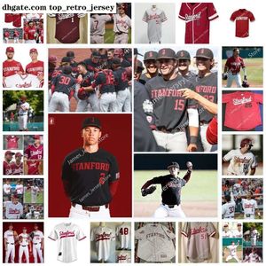 NIEUW NCAA draagt College Custom Stanford Cardinal Baseball Jersey 41 Matt Swartz 45 Max Meier 46 Jaden Bruno 49 Drew Dowd 50 Gavin Nalu 1