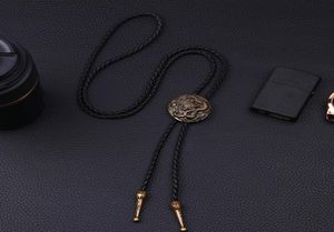 Nieuwe ketting sieraden bronzen Chinese Dragon National Style Pendant Leather Long Sweater Chain For Men RT4G3835571