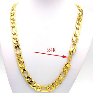 NUEVO COLLAR PARA HOMBRE CADENA PESADA Estampador de 12 mm ORO DE 24 K ACABADO AUTÉNTICO MIAMI ENLACE CUBANO Reemplazo incondicional de por vida 2628