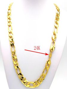 Nouveau collier Chaîne Chaîne Heavy 12 mm Stamper 24k Gold Finition authentique Miami Cuban Link Inconditionnel Lifetime Replacement3921798