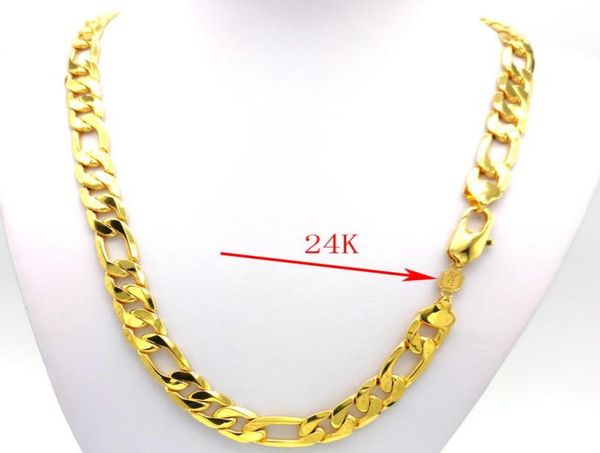 Nouveau collier Chaîne Chaîne Heavy 12 mm Stamper 24k Gold Finition authentique Miami Cuban Link Inconditionnel Lifetime Replacement7297799