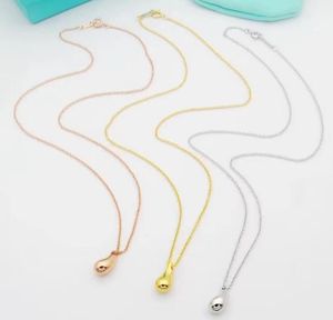 Nieuwe kettingen dames waterdruppel ontwerper hanger kettingen sleutel voor vrouwen goudzilverrose met bruiloft kerstcadeau