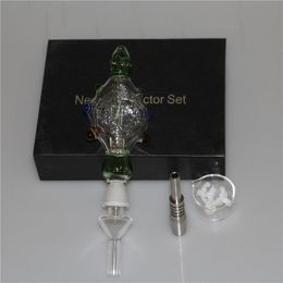 Kit de narguilé Nectar Bong avec emballage individuel Les deux 14mm Quartz Tip GR2 Titanium Tips Dish Ash Catcher bongs