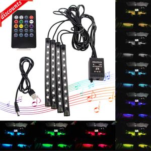 Nouveau néon 36 48 72 LED voiture intérieur lumière ambiante pied avec USB sans fil musique APP contrôle Auto RGB atmosphère lampe décorative