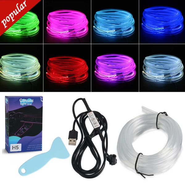 New Neon Car LED Intérieur Lumières RVB Lumière Ambiante Fibre Optique Kit avec Contrôleur De Commutateur Atmosphère Lampe Décorative Plusieurs Couleurs