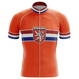 New Netherlands Cycling Jersey Bike Road RACE Team Road Race Short Top Orange Cycling Wear Racing Vêtements Enzyme Washed Unisex