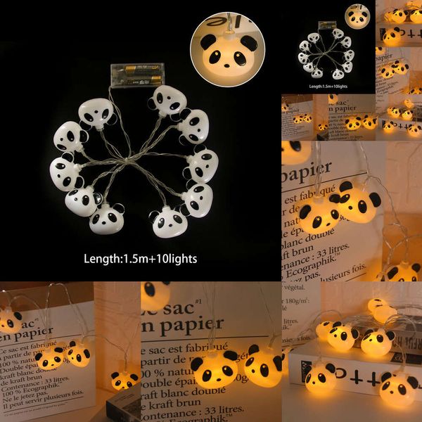 Nouveau Nouveau 1.5M forme mignonne chaîne lumières alimenté par batterie fée LED guirlande lampe pour enfants Panda thème anniversaire bébé douche décor