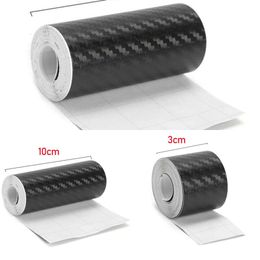 Nouveau nouveau 10m Carbon Fibre Carbone Sticker Car porteur de voiture Bumper Protecteur Brimelle Brime à coller Miroir de protection Anti Scratch Film Protection Stickers