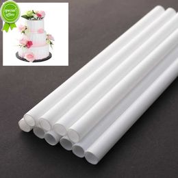 Nieuwe nieuwe 10 -stcs 21 cm/24cm/30 cm cake pluggen witte plastic cake ondersteuning staven rond pluggen rietjes herbruikbaar