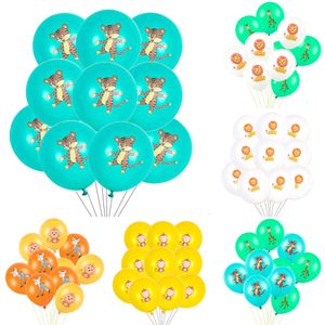 Nouveau Nouveau 10 pièces singe/Lion/girafe motif Carton animaux ballons pour Safari sauvage anniversaire décoration forêt Jungle fête fournitures