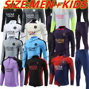 New_New 2023 S Survêtement de football MBAPPE Veste Futbol Hommes Manches longues Survetement Ensembles Hommes Sportswear 23 24 Costumes d'entraînement pour enfants adultes