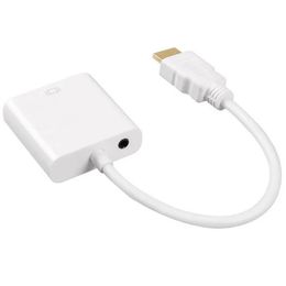 Nieuwe nieuwe 2024 1080p HDMI-compatibele mannelijke naar VGA vrouwelijke videokabelomzetter met 3,5 mm audioadapter EW5 zwarte kleur duurzaam nuttig tvFor