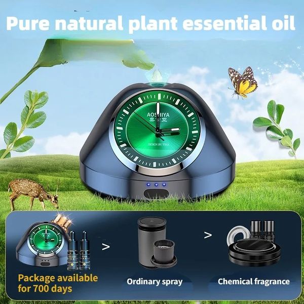 Nouveau nouveau 2024 2023 Nouvelle horloge de voiture intelligente Spray Spray Aromatherapy Instrument Console Fragrance Diffuseur Perfume lumineux ACCESSOIRES SERRIFICATION