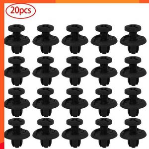 Clips de retención de plástico negro para 20 piezas