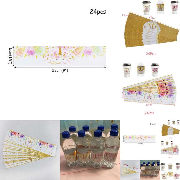 Nuevo Nuevo 24 Uds. Etiquetas para botellas de agua de recuerdo de cumpleaños, suministros para fiestas
