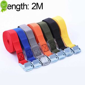 Nieuwe nieuwe 2m auto spanning touw bagage Bagage Vaste riem Vracht dakrek LASHING BANDEN RATCHET TIE BAND BELT MET GEBOUW STOUWENDE RATTER