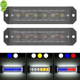 NIEUW NIEUW 2PCS 24 LED -STROBE WAARSCHUWING ZIJ LICHT STROBE Grille Flashing Lightbar Truck Car Beacon Traffic Lamp Amber Constant Light 12V 24V 24V