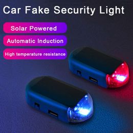 Nouveau nouveau 2PCS LED Solar Fake Security Simulate Simulate Car LED AVERTISSEMENT LED Signal sans fil Signal Alarme anti-vol Lampe de mise en garde