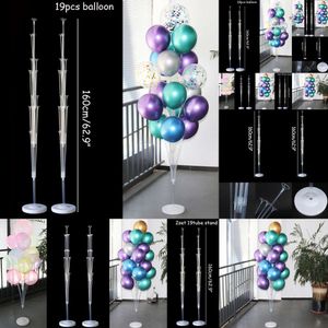 Nouveau Nouveau 2 ensembles 19 Tubes support ballons support colonne confettis ballon enfants fête d'anniversaire bébé douche mariage décoration fournitures