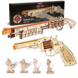 Nieuwe nieuwe 3D Wood Puzzle Gun Blocks Model Bulging Kit Speelgoed Gift voor kinderen Kinderen jongens verjaardagscadeau speelgoed hobby's diy gebouw speelgoed