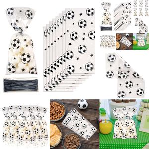 Nieuwe Nieuwe 50 Stuks Voetbal Party Snoep Zakken Biscuit Verpakking Voetbal Thema Party Gift Bag Voor Kinderen Jongen Verjaardag benodigdheden Baby Douche