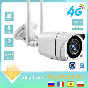 Nouveau Nouvelle caméra de vidéosurveillance 5MP avec carte Sim 4G 3G WIFI Protection de sécurité extérieure Videcam CCTV Vision nocturne IP66 Camhi meilleur