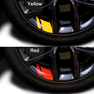NIEUW NIEUWE 8/4PCS Reflecterende rand vinyl waarschuwingsmarker streep Motorfiets racenwielhub emblemen voor autostickers