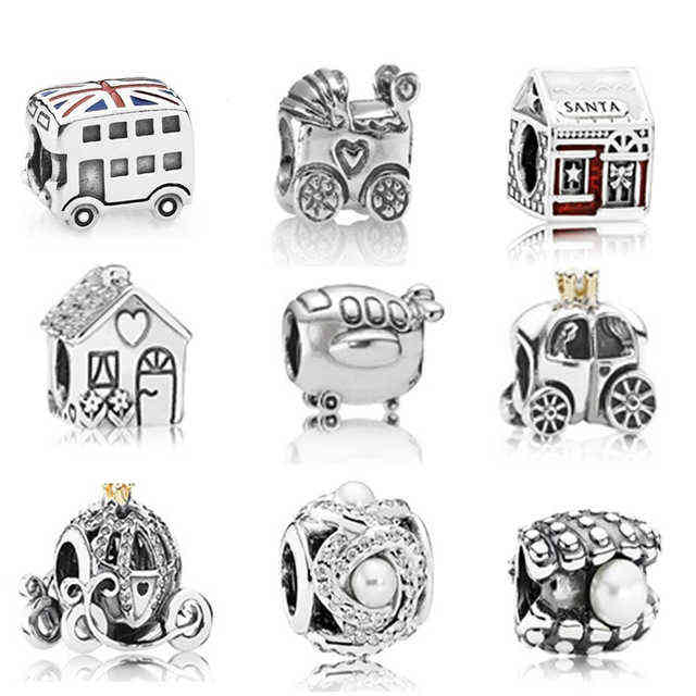 جديد أصيل جديد 100 ٪ 925 Sterling Silver House Bearl Shell Charm حبات تناسب سوار DIY مصنع الجملة AA220315